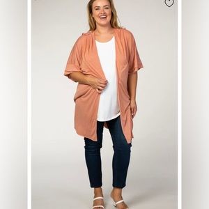 Salmon crochet back cardigan